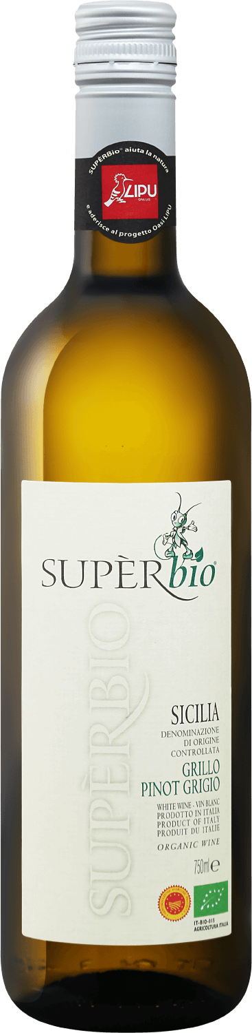 Супербио Грилло Пино Гриджо Сицилия DOC Виникола Декорди 2019 0.75 л