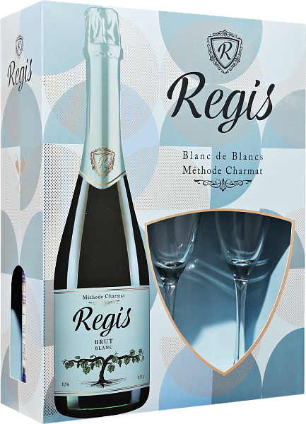 Regis Brut Blanc Erevаnskij Shаmpаjn Ginineri Gortsаrаn (gift box with 2 glasses), 0.75 л в Курске
