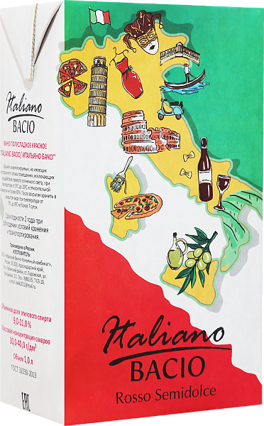 Italiano Bacio Rosso Semidolce, 1 л в Курске